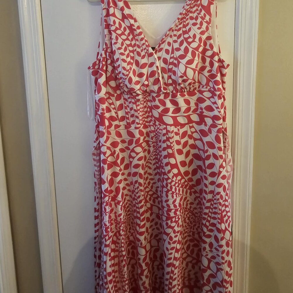 Size 2X A.P.N.Y II Pink & White Abstract Print Sleeveless Dress – Pre-Loved